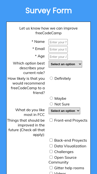 Survey Form